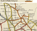 Oudh & Rohilkhand Railway Map 1909, north-west section.png