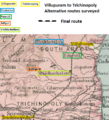 Villupuram to Trichinopoly – Alternative routes surveyed.png