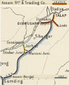 Assam Railways and Trading Company, Railway Map 1909.png