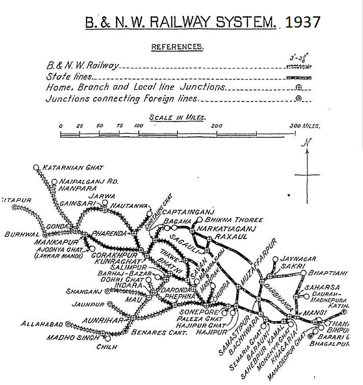B&NWR Lines Owned and Worked , 1937