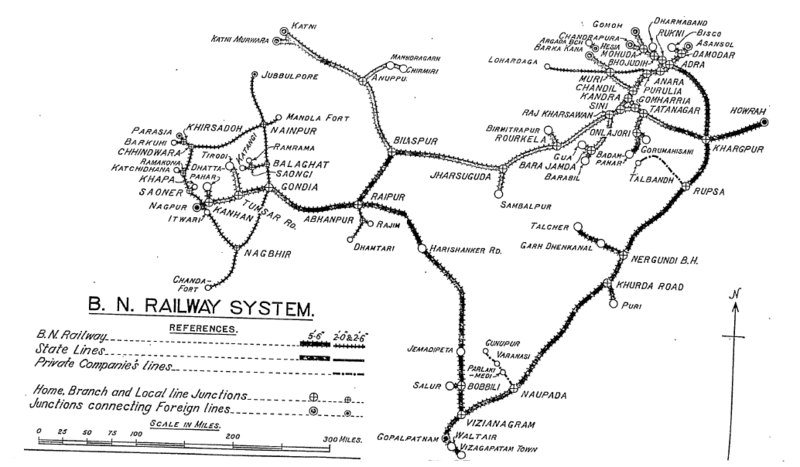 Bengal-Nagpur Railway System 1937 Map
