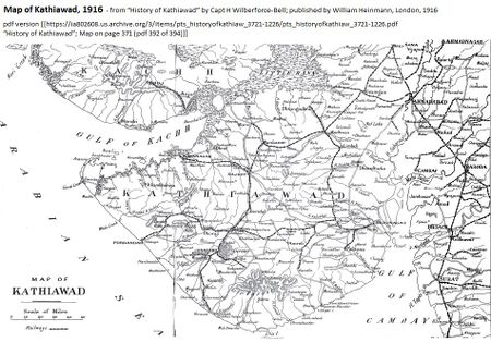 Kathiawar FIBIwiki   450px Kathiawad 1916 Map 